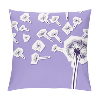 Personality  Silhouettes Of Dandelion In The Wind Pillow Covers