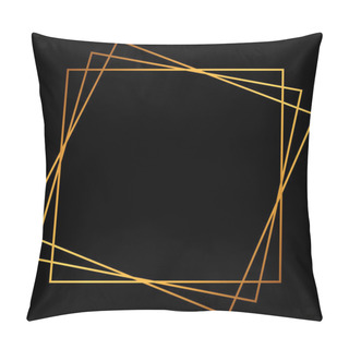Personality  Golden Decorative Frames. Modern Square Frame Concept. Art Deco Line Art Borders. Vector Luxury Label Design. Pillow Covers