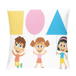 Personality  Cute Kids On The Theme Of Shapes For Kids Pillow Covers