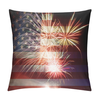 Personality  USA Flag With Fireworks Pillow Covers
