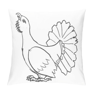 Personality  Sketch Of  Grouse Bird Pillow Covers