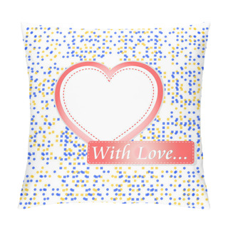 Personality  Retro Pastel Mosaic Love Heart. St. Valentine Vector Pillow Covers