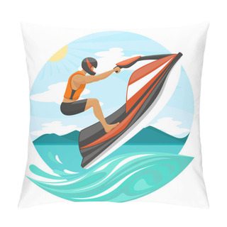 Personality  Young Man On Jet Ski Pillow Covers