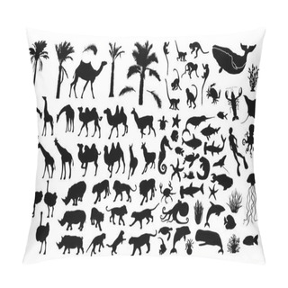 Personality  Big Animals Silhouettes Set. Black Animal Set Pillow Covers