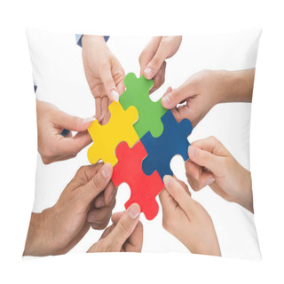 Personality  People Hands Connecting Jigsaw Pieces Pillow Covers