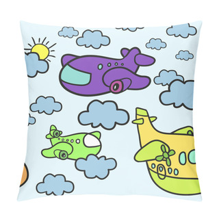 Personality  Cartoon Airplanes. Funny  Pillow Covers