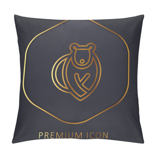 Personality  Bear Golden Line Premium Logo Or Icon Pillow Covers