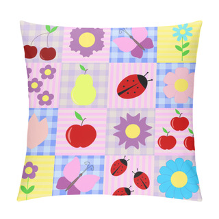 Personality  Spring Background With Fruits And Flowers Pillow Covers