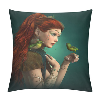 Personality  Green Birds, 3d CG Pillow Covers