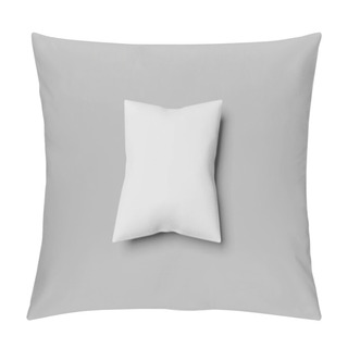 Personality  White Square Mocap Pillow On A Gray Background. 3D Rendering. Pillow Covers