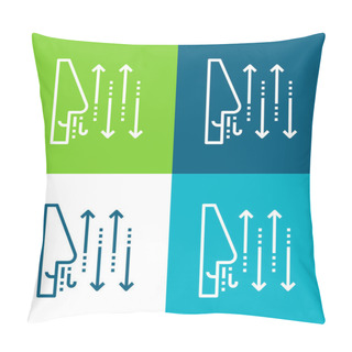Personality  Breathing Flat Four Color Minimal Icon Set Pillow Covers