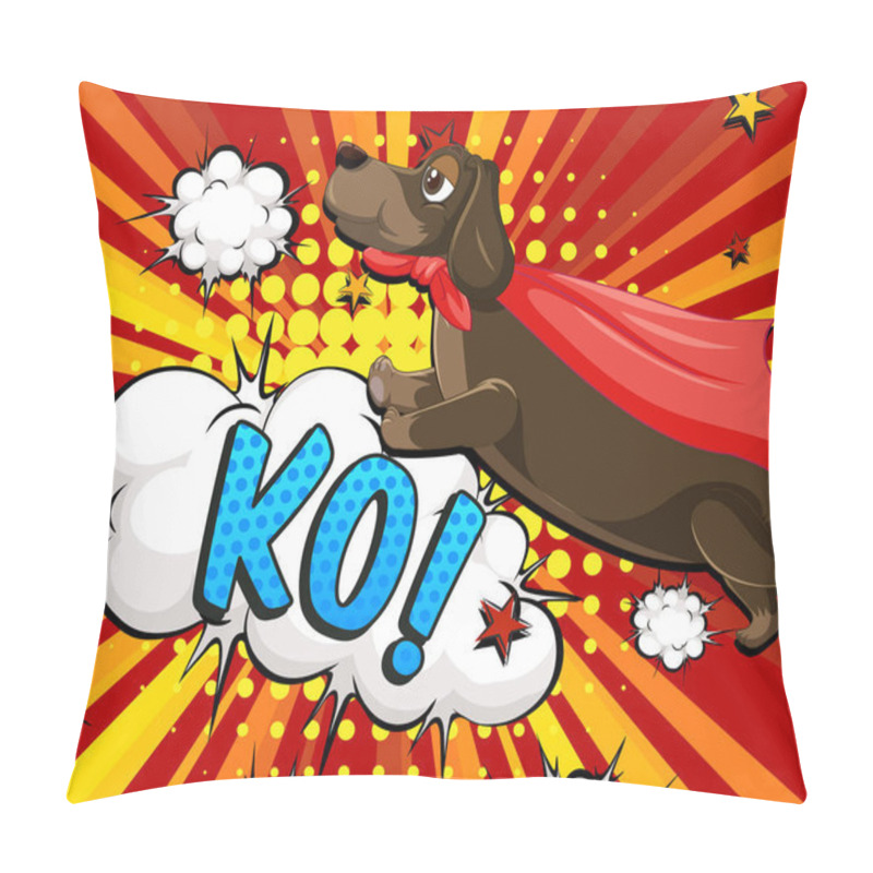 Personality  Pop art retro comic style with dog illustration pillow covers