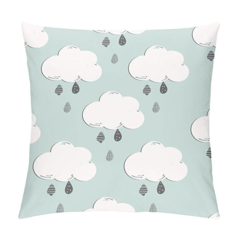 Personality   cute seamless pattern with raining clouds.  pillow covers