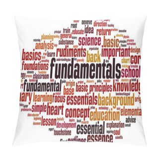 Personality  Fundamentals Word Cloud Concept. Collage Made Of Words About Fundamentals. Vector Illustration  Pillow Covers