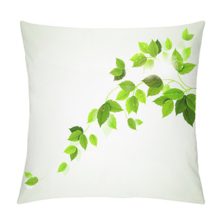 Personality  Summer Branch With Fresh Green Leaves Pillow Covers