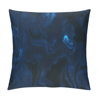 Personality  Suminagashi Marble Texture Hand Painted With Blue  Pillow Covers