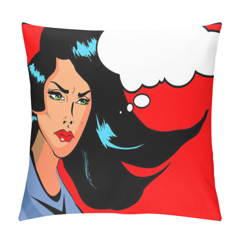 Personality  Retro looking angry woman Vintage clipart collection pillow covers