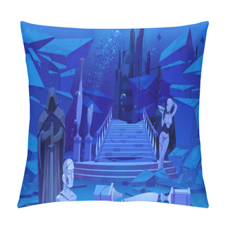 Personality  Ancient Ruins, Old Architecture Sunken Under Water Pillow Covers