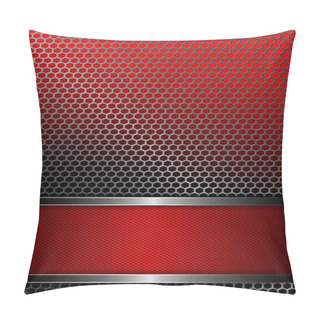 Personality  Design With A Metal Grille And A Red Frame. Pillow Covers