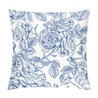 Personality  Seamless Pattern With  Roses Pillow Covers