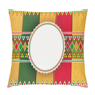 Personality  Wood Mexican Ornaments Emblem Header Pillow Covers