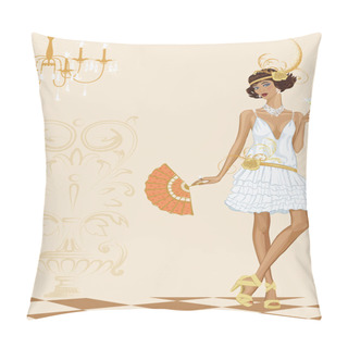 Personality  Woman In Style Of The Twenties Pillow Covers