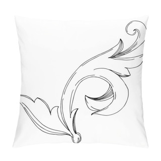 Personality  Vector Golden Monogram Floral Ornament. Black And White Engraved Ink Art. Isolated Ornaments Illustration Element. Pillow Covers