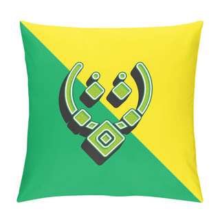 Personality  Aztec Necklace Green And Yellow Modern 3d Vector Icon Logo Pillow Covers