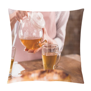 Personality  Woman Pouring Hot Tea Pillow Covers