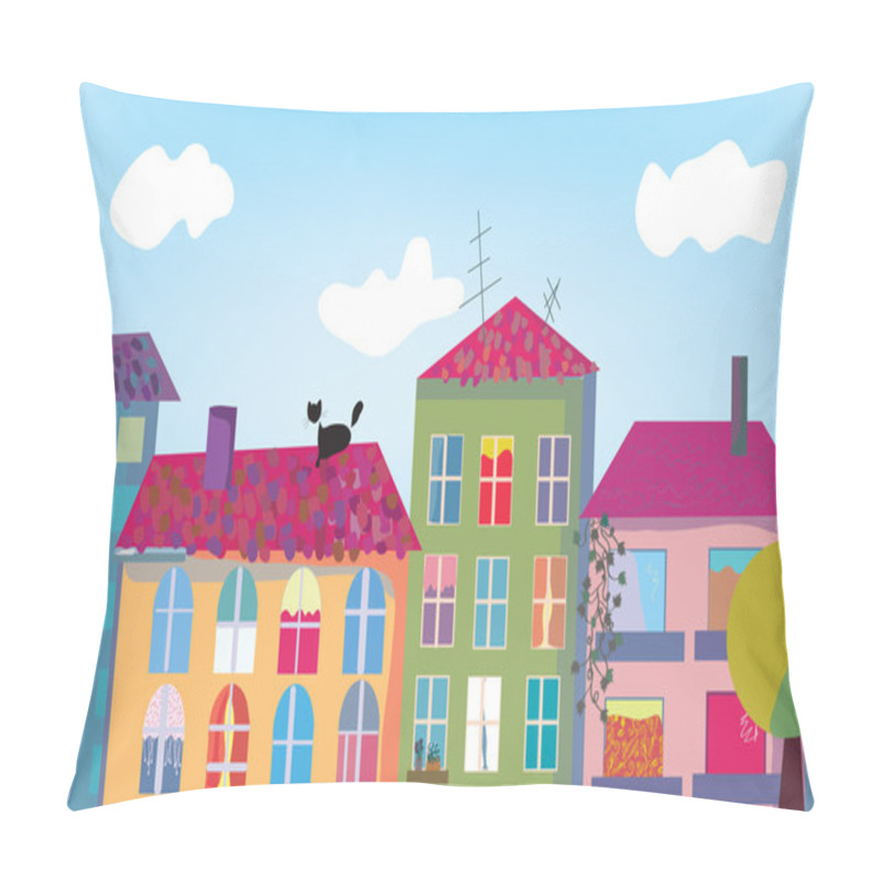 Personality  Town and houses pillow covers