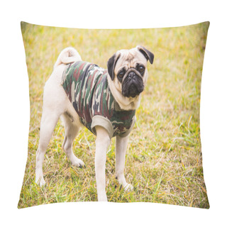 Personality  Dog Mops. Dog Walking In The Park Pillow Covers