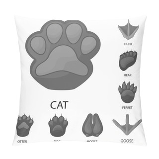 Personality  Isolated Object Of Wildlife And Trace Symbol. Collection Of Wildlife And Walk Stock Symbol For Web. Pillow Covers