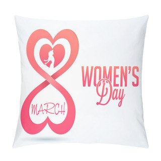 Personality  Stylish Text 8 March For Women's Day. Pillow Covers
