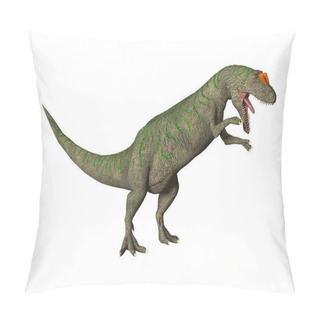 Personality  3D Rendering Dinosaur Allosaurus On White Pillow Covers