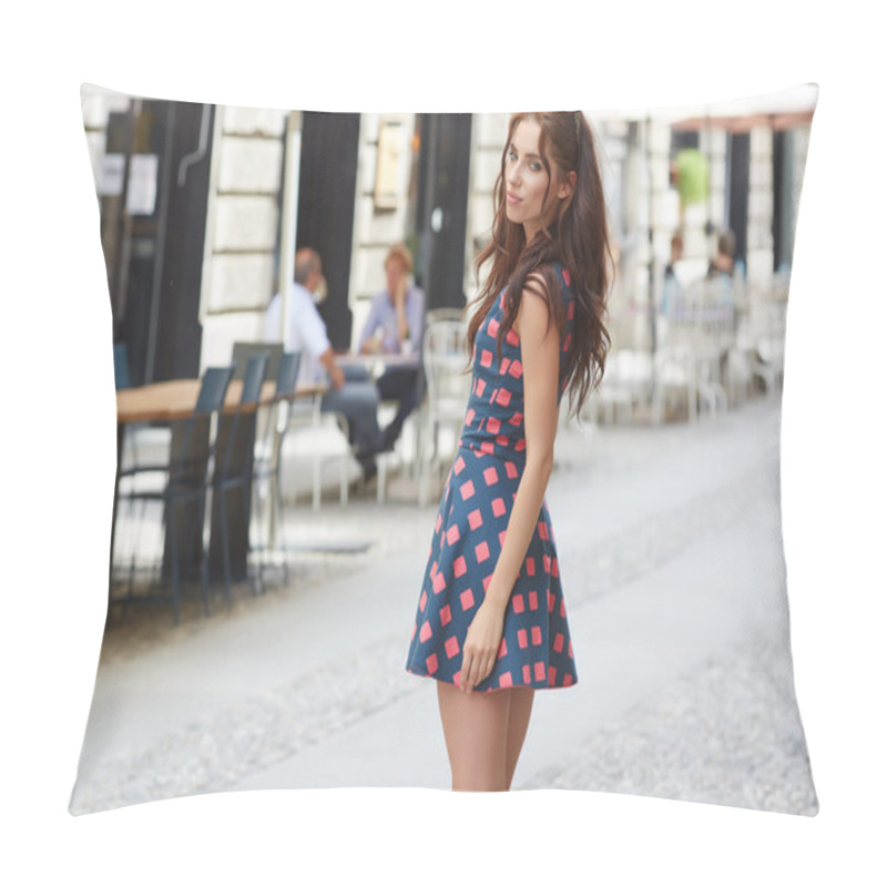 Personality  Woman Urban On Street Of Old Town Pillow Covers