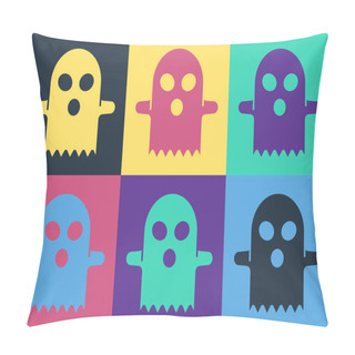 Personality  Pop Art Ghost Icon Isolated On Color Background. Happy Halloween Party.  Vector. Pillow Covers