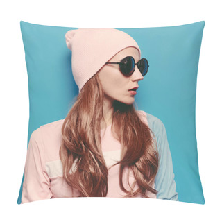Personality  Amazing Girl Autumn -spring Fashion Outfit. Vanilla Style Hipste Pillow Covers
