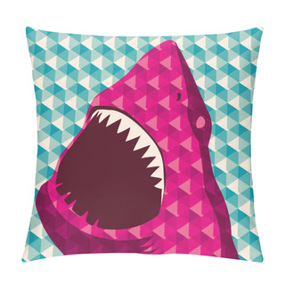 Personality  Geometric Background With Shark. Pillow Covers