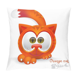 Personality  Cute Orange Cat Cartoon Pillow Covers