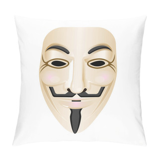 Personality  Hacker Mask Vector Icon Isolated On White. Stylised Portrayal Pillow Covers