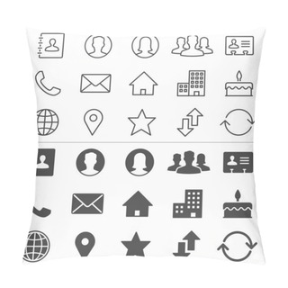 Personality  Contact Thin Icons Pillow Covers
