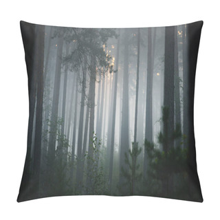 Personality  Foggy Sunrise In The Beautiful Deciduous Forest Pillow Covers