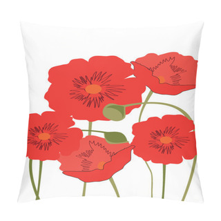 Personality  The Poppy Flowers Pillow Covers