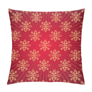 Personality  Red Background With Sunburst Pillow Covers