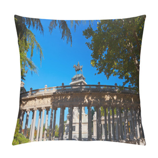 Personality  Monument In The Park Of The Pleasant Retreat In Madrid Spain Pillow Covers