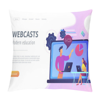 Personality  Webcasts And Modern Education Landing Page. Pillow Covers