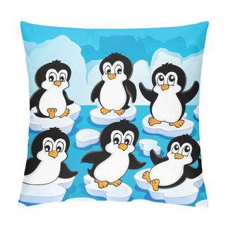 Personality  Winter Theme With Penguins 1 Pillow Covers