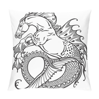 Personality  Hippocampus Black And White Pillow Covers