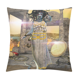 Personality  Gorgon Medusa With Snake Hair Pillow Covers