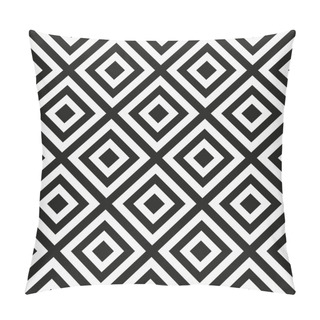 Personality  Vector Seamless Pattern. Decorative Element, Design Template With Striped Black And White Diagonal Inclined Lines. Background, Texture With Optical Illusion Effect. Pillow Covers